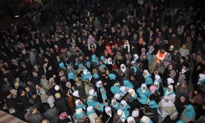 UMRECİ UĞURLAMA TÖRENİNDE ATATÜRK CADDESİ DOLDU TAŞTI