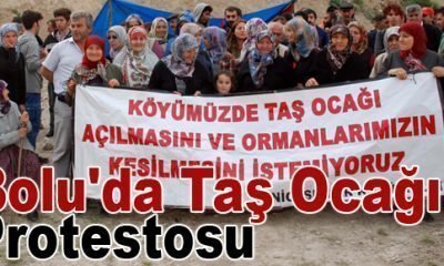 Bolu’da taş ocağı protestosu