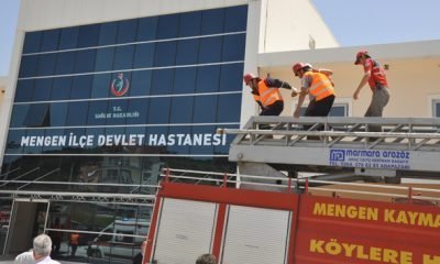 MENGEN İLÇE HASTANESİNDE YANGIN VE TAHLİYE TATBİKATI