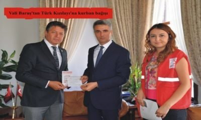 Vali Baruş’tan Türk Kızılayı’na kurban bağışı