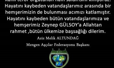 Mengen Aşçılar Federasyonu hain saldırıyı  Kınıyoruz
