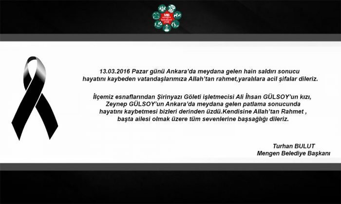 Belediye Başkanı Turhan BULUT’tan Başsağlığı Mesajı