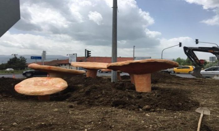 Bolu’ya kanlıca mantarı heykelleri