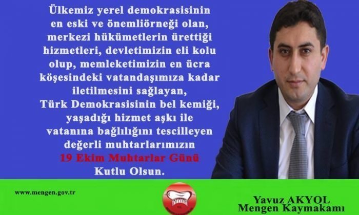 Kaymakam AKYOL muhtarlar gününü kutladı