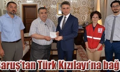 Vali Baruş’tan Türk Kızılayı’na bağış