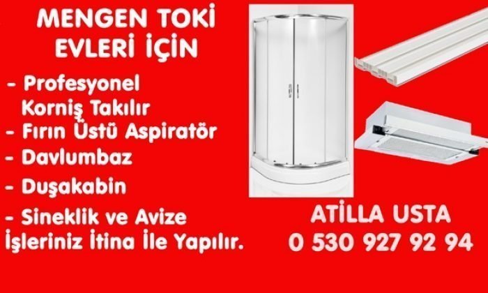 MENGEN’DE TOKİ EVLERİ İÇİN KORNİŞ-ASPİRATÖR-DUŞAKABİN