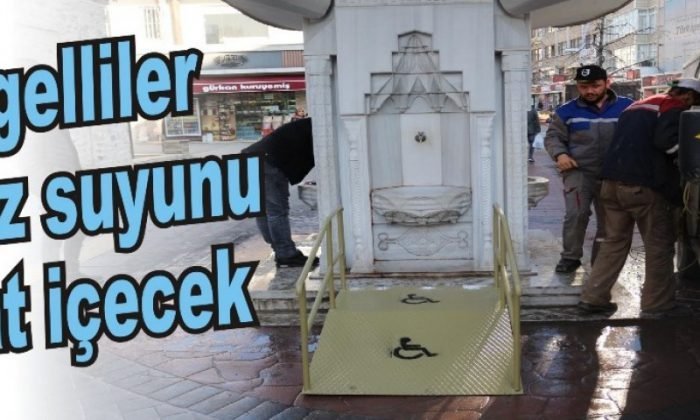 Engelliler kökez suyunu rahat içecek