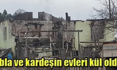 Gözecik Köyünde Abla ve kardeşin evleri kül oldu