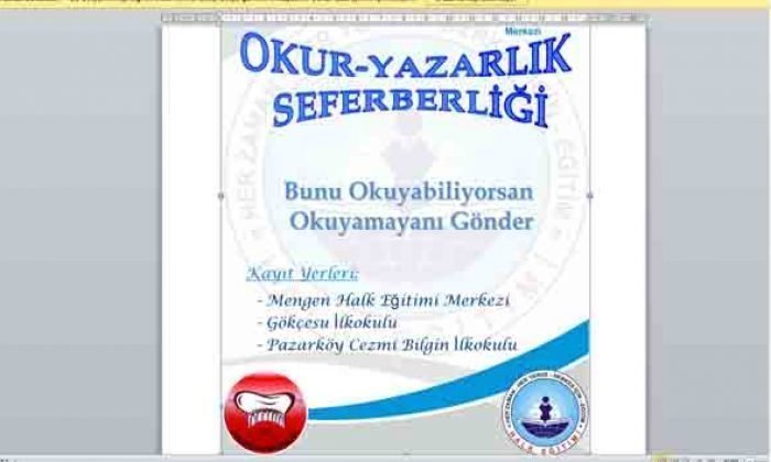 Okuma Yazma seferberligi duyurusu