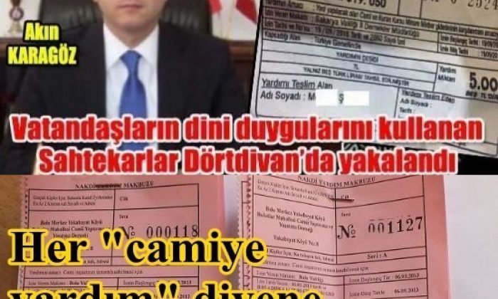 Camiye yardım deyip, paraları cebe atmışlar