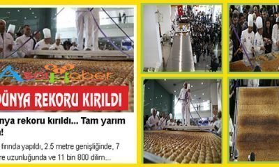 Baklavada Dünya Rekoru Kırıldı… Tam Yarım Ton Baklava.!