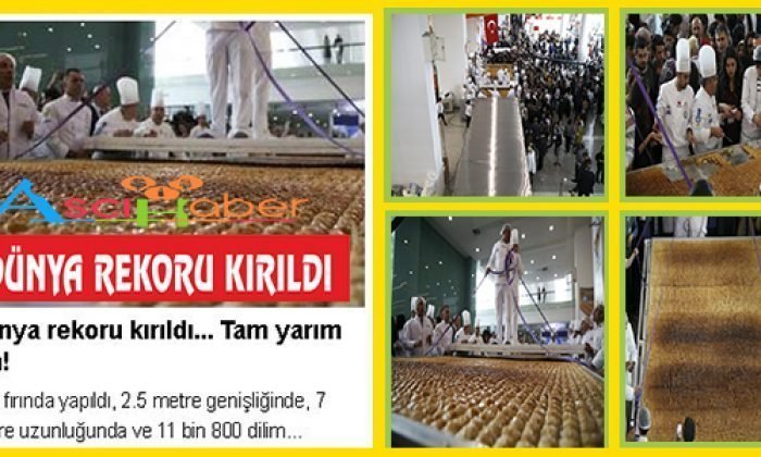 Baklavada Dünya Rekoru Kırıldı… Tam Yarım Ton Baklava.!