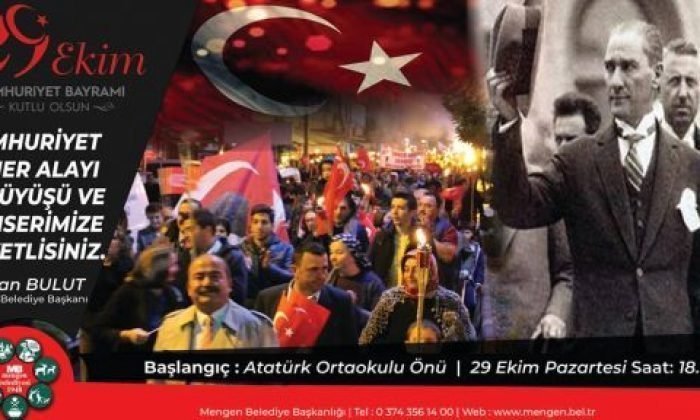 Mengen’de Cumhuriyetin 95. yılı Fener Alayı ve Konserle kutlanacak