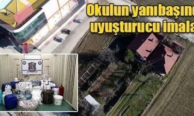 Okulun yanıbaşında uyuşturucu imalatı
