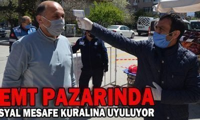 SEMT PAZARINDA SOSYAL MESAFE KURALINA UYULUYOR