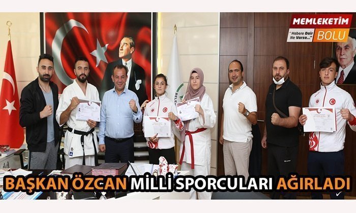 BOLU BELEDİYE BAŞKANI TANJU ÖZCAN MİLLİ SPORCULARI AĞIRLADI