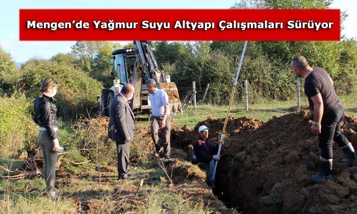 Mengen’de Yağmur Suyu Altyapı Çalışmaları Devam Ediyor