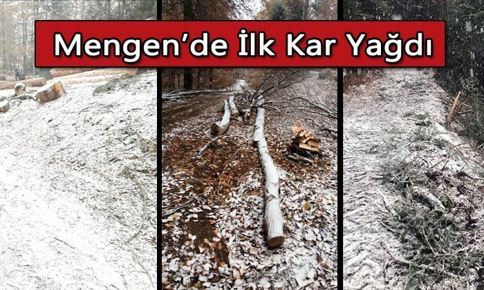 Mengen’in Yüksek Kesimlerine Yılın İlk Karı Yağdı