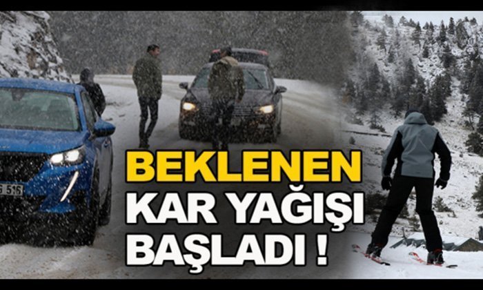 Kartalkaya’ya Kar Yağışı Başladı