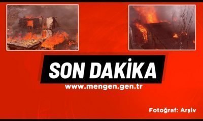 Mengen Banaz Köyünde 2 Katlı Ahşap Ev Yandı
