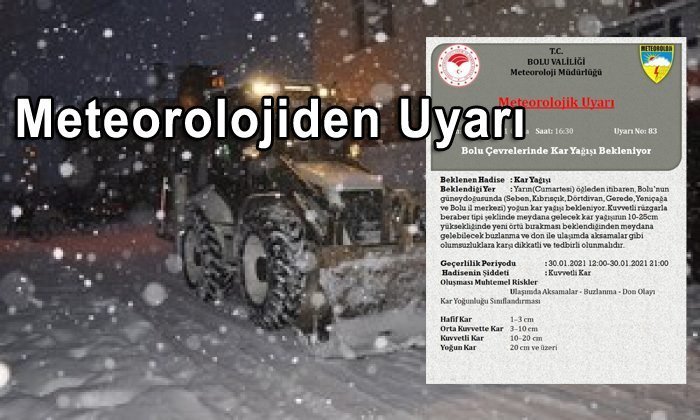 Yoğun Kar Yağışı ve Kuvvetli Rüzgar Uyarısı