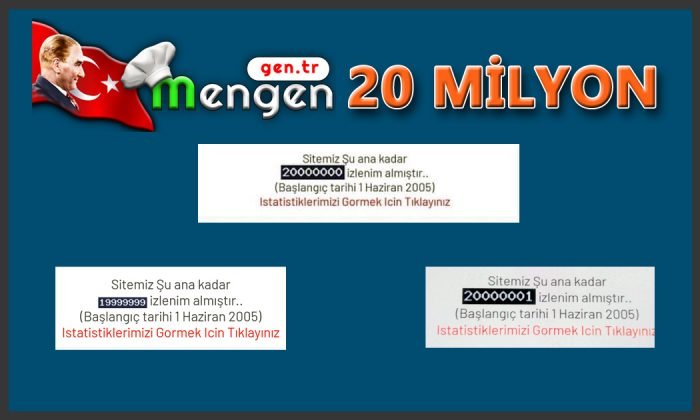 Mengen.Gen.TR 20 Milyon Giriş Sayısını Aştı