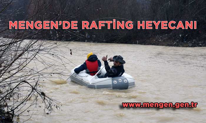 Mengen’de iki kafadar çayda rafting yaptı