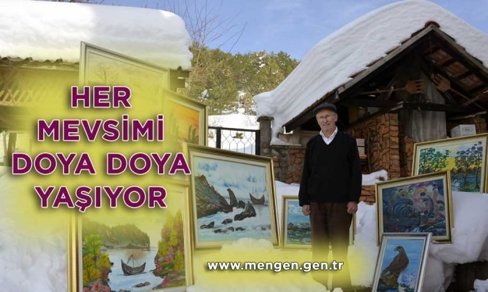 Mengen’i Dört Mevsim Yaşayan Sanatkâr “Resimlerini Karda Sergiledi