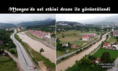 Mengen’de yaşanan sel felaketinin boyutları drone ile görüntülendi (Kısa kesit)