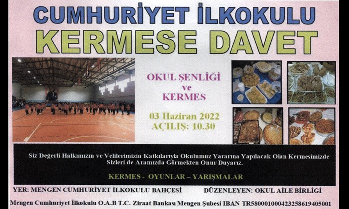 Cumhuriyet İlkokulu’ndan Kermese Davet