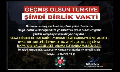 Mengen Belediyesinden deprem bölgesine yardım kampanyası