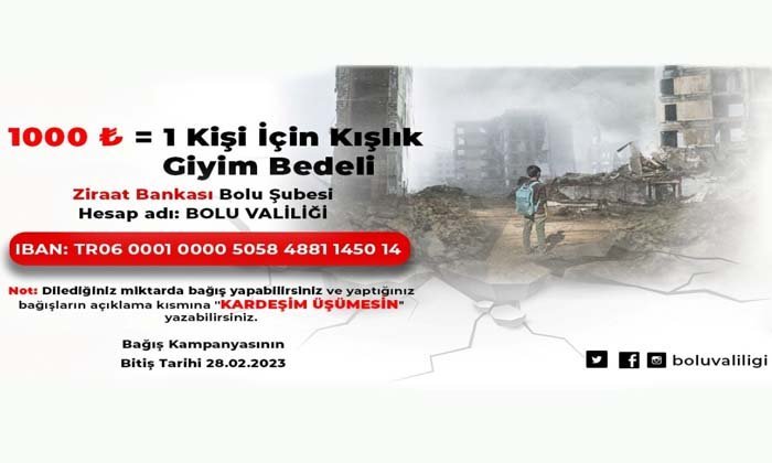Depremzedeler için “Kardeşim Üşümesin” kampanyası