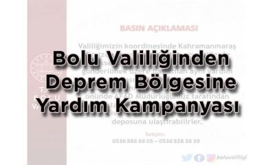 Bolu Valiliğinden deprem bölgesine yardım kampanyası