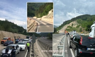 Her sene aynı yer aynı olay: Mengen – Yeniçağa yolunda toprak kayması meydana geldi