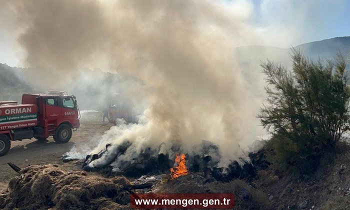 Bir gün önce yanan samanlar yeniden alev aldı