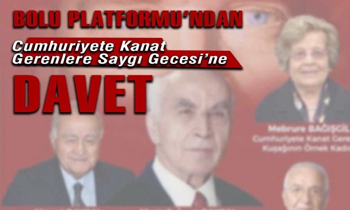 Bolu’da, Cumhuriyete Kanat Gerenlere Saygı Gecesi düzenlenecek