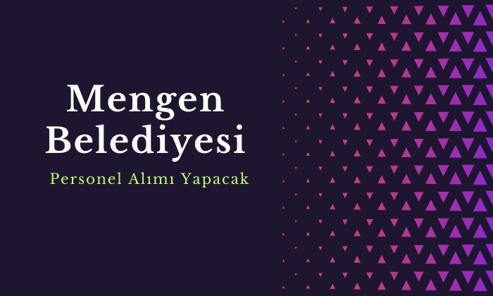 Mengen Belediyesi’nden personel alım ilanı