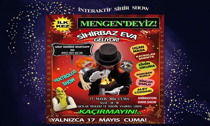 Sihirbaz Eva interaktif sihir şovuyla Mengen’e geliyor