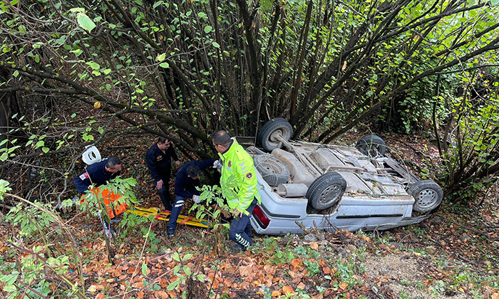 Mengen-Gökçesu karayolunda trafik kazası: 1 yaralı