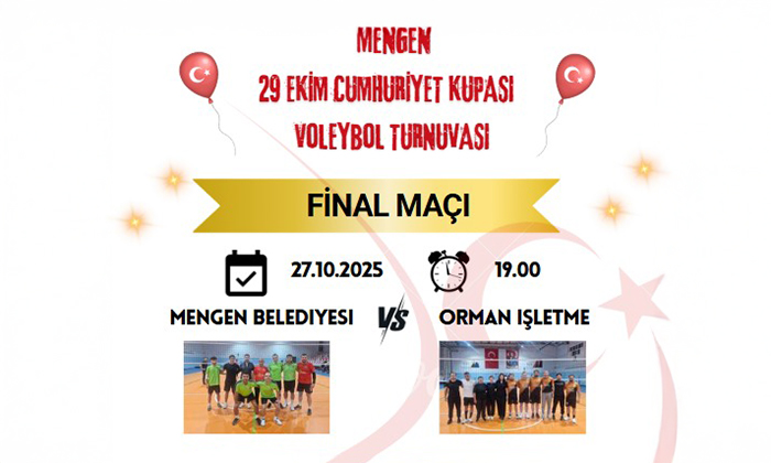 Mengen’de 29 Ekim Cumhuriyet Kupası Voleybol Turnuvası Finali Heyecanı