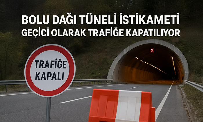 Bolu Dağı Tüneli İstanbul İstikameti Geçici Olarak Trafiğe Kapatılıyor