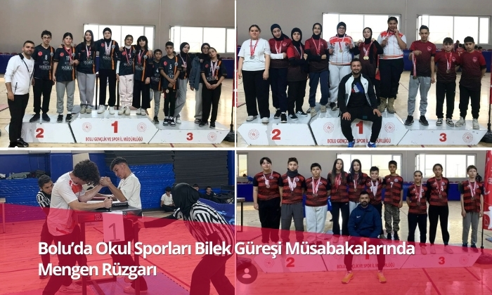 Bolu’da Okul Sporları Bilek Güreşi Müsabakalarında Mengen Rüzgarı