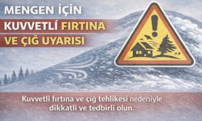 Mengen İçin Kuvvetli Fırtına ve Çığ Uyarısı