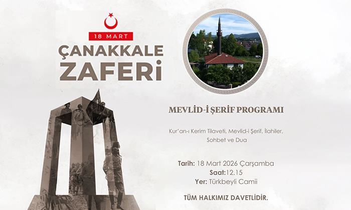 Mengen’de Çanakkale Zaferi’nin 111. yılına özel Mevlid-i Şerif programı düzenlenecek