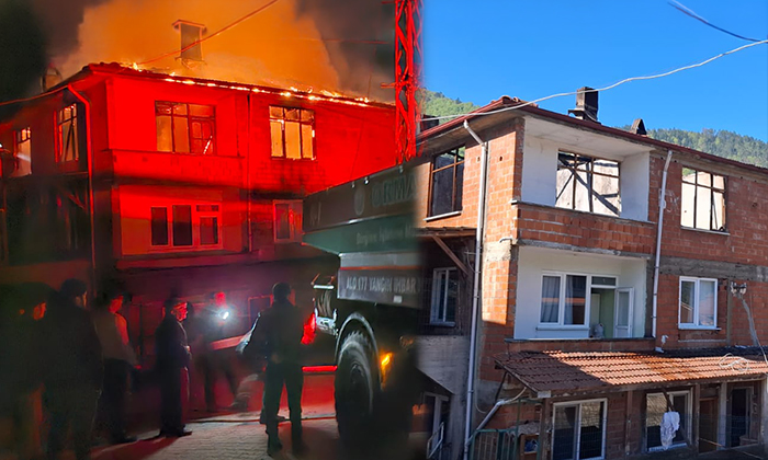 Mengen’de 3 Katlı Evde Yangın: Üst Kat ve Çatı Kullanılamaz Hale Geldi