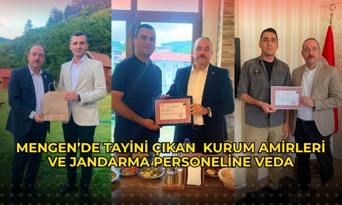 Mengen’de Tayini Çıkan Kurum Amirleri ve Jandarma Personeline Veda