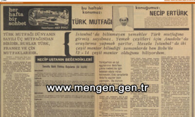 Mengen.Gen.TR Özel Haber – 1972’den günümüze ulaşan bir mutfak mirası: Mengenli Necip Usta, Türk mutfağının geleceğini 54 yıl önce anlatmış