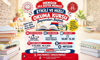 Mengen’de Öğrencilere Etkili ve Hızlı Okuma Kursu Açılıyor