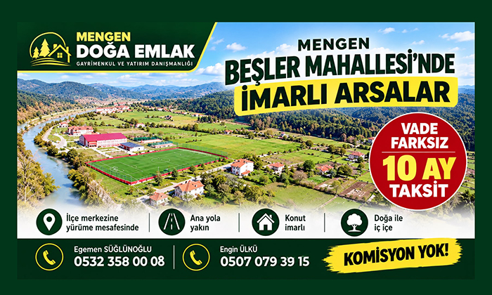 Reklam: Doğa Emlak’tan İmarlı Arsa Fırsatı: 10 Ay Taksit, Vade Farksız Ödeme!